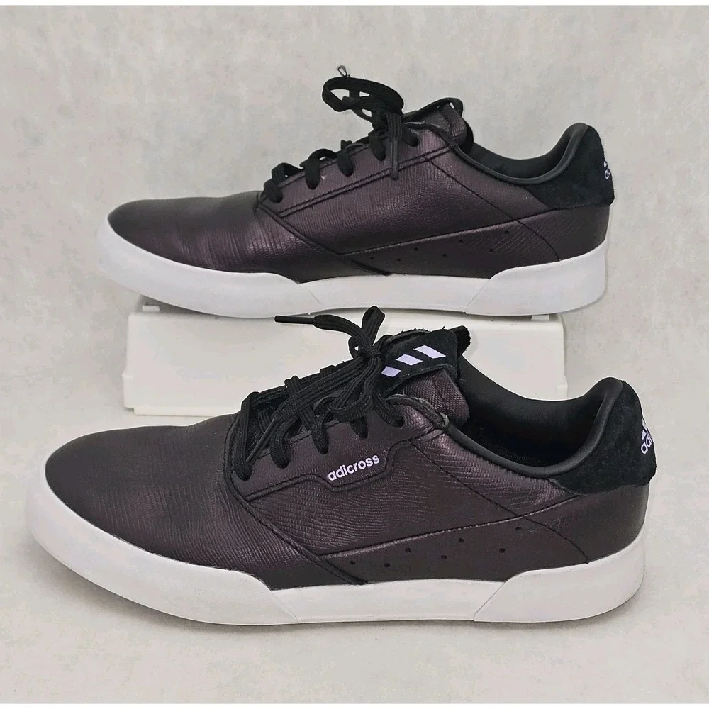 EUC Adidas Women's Adicross Retro Golf Shoe Black/Magic Lilac Sz EU 38½ / US 7